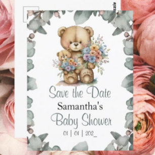 Teddy Bear Groene Jongen Baby shower Kaart