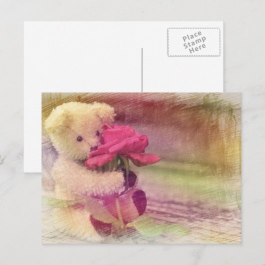 Teddy Bear Groeten Briefkaart (Voorkant / Achterkant)