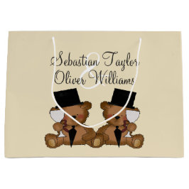Teddy Bear Grooms Wedding Gepersonaliseerd (V2) Groot Cadeauzakje
