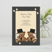 Teddy Bear Grooms Wedding Kaart (Staand voorkant)