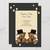 Teddy Bear Grooms Wedding Kaart (Voorkant / Achterkant)