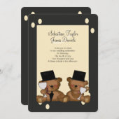 Teddy Bear Grooms Wedding Kaart (Voorkant / Achterkant)
