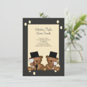 Teddy Bear Grooms Wedding Kaart (Staand voorkant)