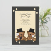 Teddy Bear Grooms Wedding Kaart (Staand voorkant)