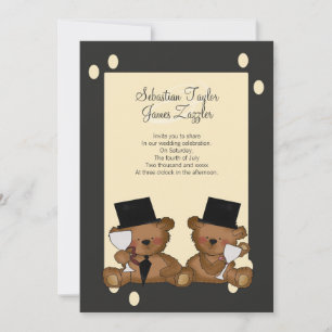 Teddy Bear Grooms Wedding Kaart