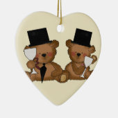 Teddy Bear Grooms Wedding Keramisch Ornament (Rechts)