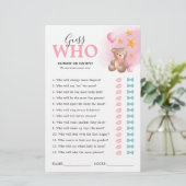 Teddy Bear Guessing Baby shower Game (Staand voorkant)