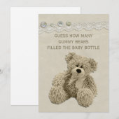 Teddy Bear Guessing Game Sign Kaart (Voorkant / Achterkant)