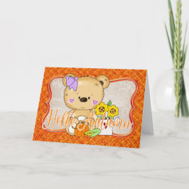 Teddy Bear Hallo Autumn Kaart
