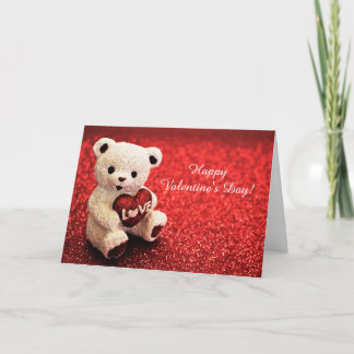 Teddy Bear Happy Valentine's Day Card Kaart