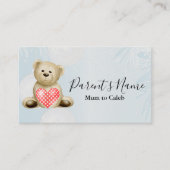 Teddy Bear & Hearts Visitekaartje (Voorkant)