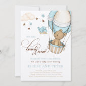 Teddy Bear heet Balloon Boy Barly Wachten Baby sho Kaart (Voorkant)