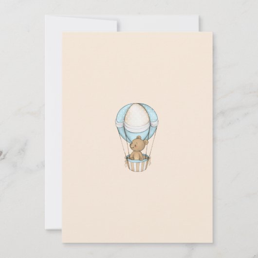 Teddy Bear heet Balloon Boy Barly Wachten Baby sho Kaart (Achterkant)