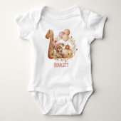 Teddy Bear Herfst Beary 1st Birthday Girl Romper (Voorkant)