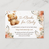Teddy Bear Herfst Herfst Baby shower Boeken voor B Informatiekaartje (Voorkant)