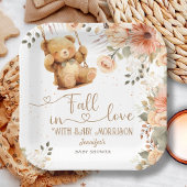 Teddy Bear Herfst Herfst Baby shower Herfst in Lie Papieren Bordje