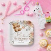 Teddy Bear Herfst Herfst Baby shower Herfst in Lie Papieren Bordje (Feest)