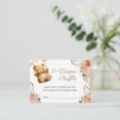 Teddy Bear Herfst Herfst Baby shower Luier Raffle Informatiekaartje (Staand voorkant)