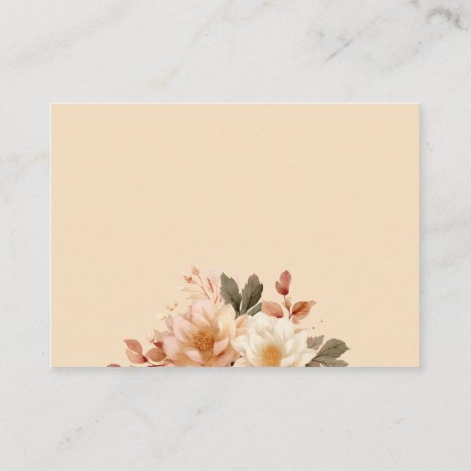 Teddy Bear Herfst Herfst Baby shower Luier Raffle Informatiekaartje (Achterkant)