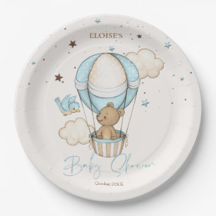 Teddy Bear Hete Ballon Barly Wachten Baby shower Papieren Bordje