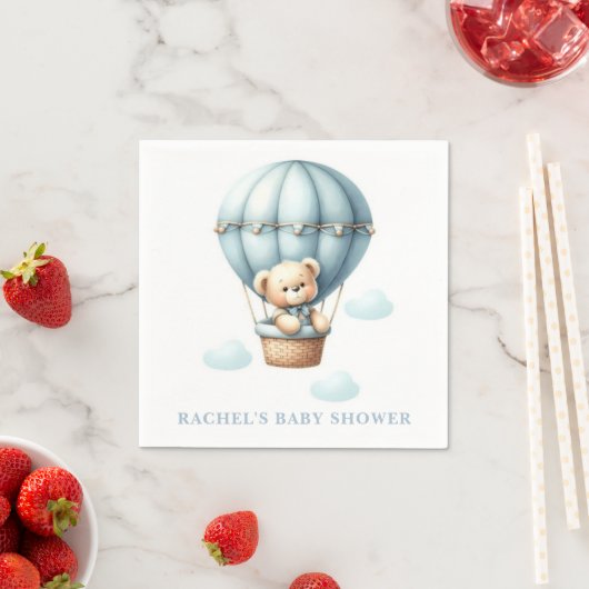 Teddy Bear Hete Luchtballon Baby shower servetten (Insitu)