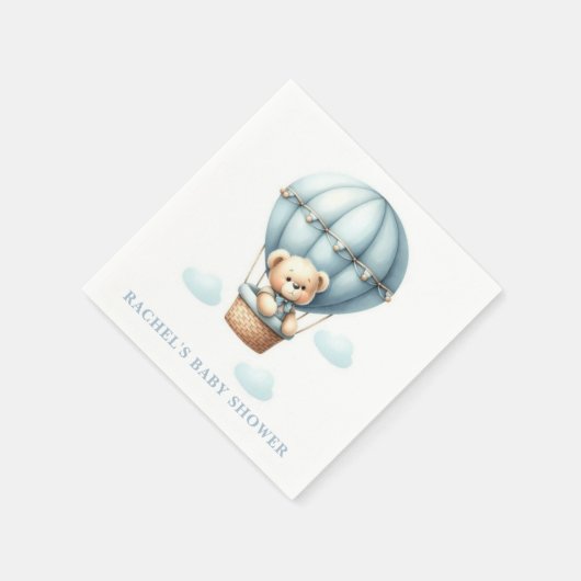 Teddy Bear Hete Luchtballon Baby shower servetten (Hoek)