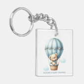 Teddy Bear Hete Luchtballon Baby shower Sleutelhan Sleutelhanger (Voorkant Links)
