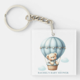 Teddy Bear Hete Luchtballon Baby shower Sleutelhan Sleutelhanger