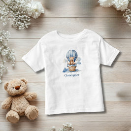 Teddy Bear Hete Luchtballon Blauwe Jongen Geperson Kinder Shirts