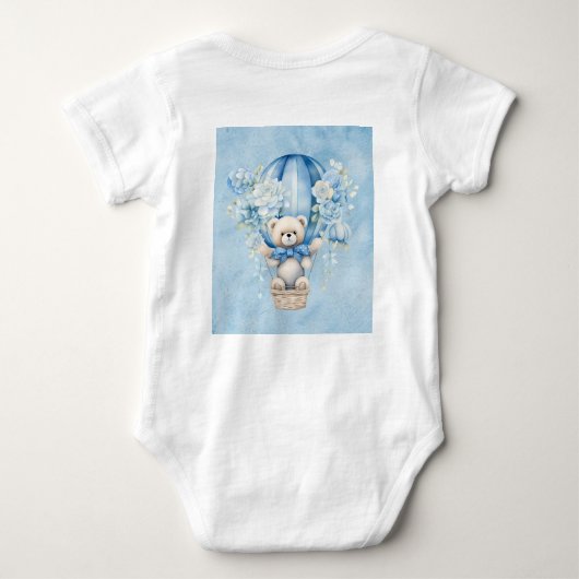 Teddy Bear Hete Luchtballon Boy Baby shower Gift Romper (Achterkant)