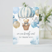 Teddy Bear Hete Luchtballon Dank u Bedankkaart (Staand voorkant)