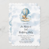 Teddy Bear Hete Luchtballon Jongen Elke leeftijd V Kaart (Voorkant / Achterkant)