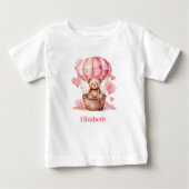 Teddy Bear Hete Luchtballon Roze Meisje Gepersonal (Voorkant)