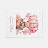 Teddy Bear Hete Luchtballon Roze Meisje Gift Baby Fleece Deken (Voorkant (Horizontaal))