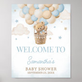 Teddy Bear Hete Luchtballon Welkom Poster (Voorkant)