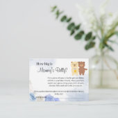 Teddy Bear Hoe groot is mama buik douche Game kaar Plaatskaartje (Staand voorkant)