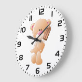 Teddy Bear Holding Chocolate Ice Cream Popsicle Grote Klok (Hoek)