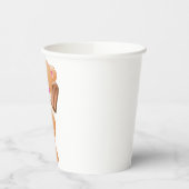 Teddy Bear Holding Chocolate Ice Cream Popsicle Papieren Bekers (Links)