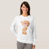 Teddy Bear Holding Chocolate Ice Cream Popsicle T-shirt (Voorkant volledig)