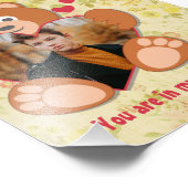 Teddy Bear Holding Hart Foto Valentijnsdag Afdruk (Hoek)