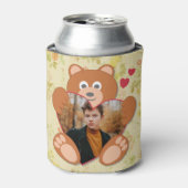 Teddy Bear Holding Hart Foto Valentijnsdag Blikjeskoeler (Blikje Voorkant)