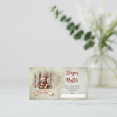 Teddy Bear Holiday Boy Baby shower Luier Raffle Informatiekaartje (Staand voorkant)