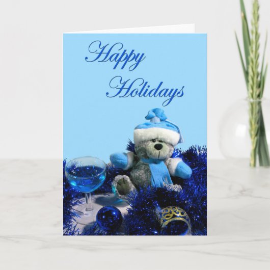 Teddy Bear Holiday Feestdagen Kaart (Voorkant)