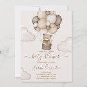 Teddy Bear Hot Air Ballon Baby shower Uitnodiging (Voorkant)