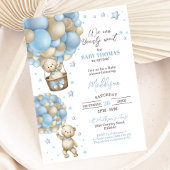 Teddy Bear Hot Air Ballon Baby shower Uitnodiging