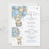 Teddy Bear Hot Air Ballon Baby shower Uitnodiging (Voorkant)