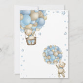 Teddy Bear Hot Air Ballon Baby shower Uitnodiging (Achterkant)