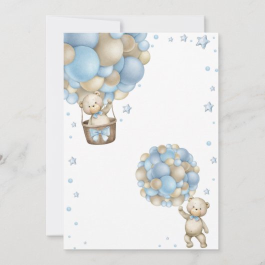 Teddy Bear Hot Air Ballon Baby shower Uitnodiging (Achterkant)