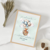 Teddy Bear Hot Air Ballon Baby shower Welkom Poster
