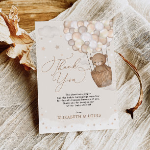 Teddy Bear Hot Air-ballon Bedankkaart